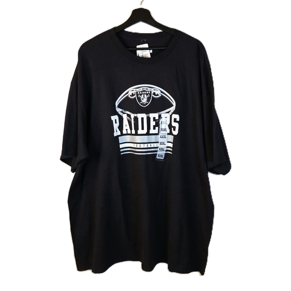 NWT NFL Team Apparel LAS VEGAS RAIDERS Football Graphic T-Shirt Black Men's 3XL